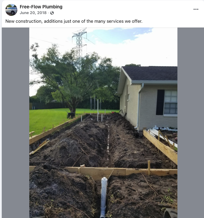 Underground plumbing excavation